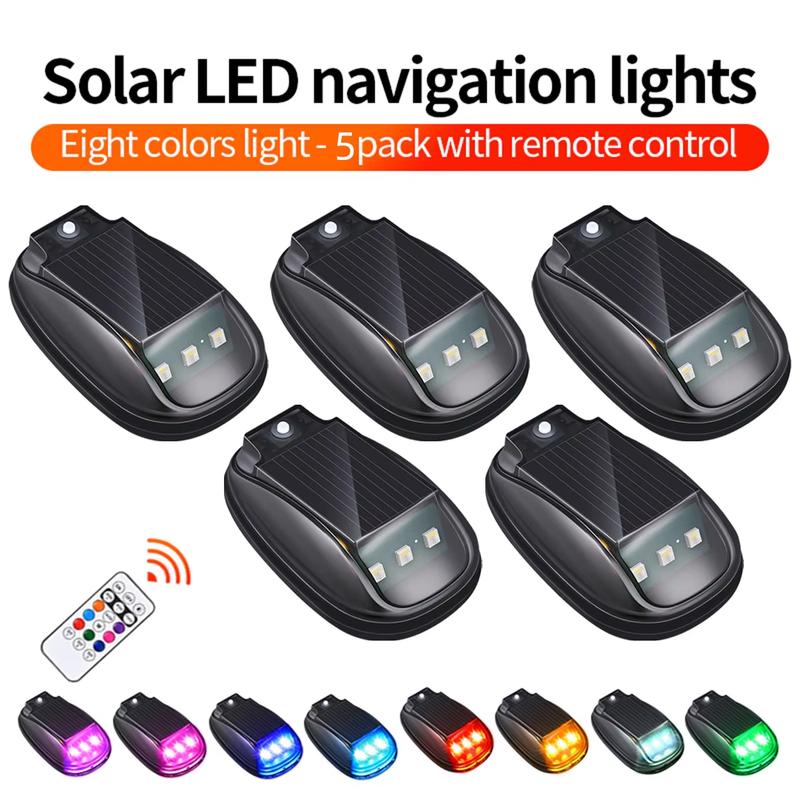Solar Car Roof RGB Strobe Light With Remote Control Cab Signal Lamp Wireless No Punch LED Truck Pickup Warning Lights for Camping Enhanced Night Visibility & Interior Lighting vibration sensor