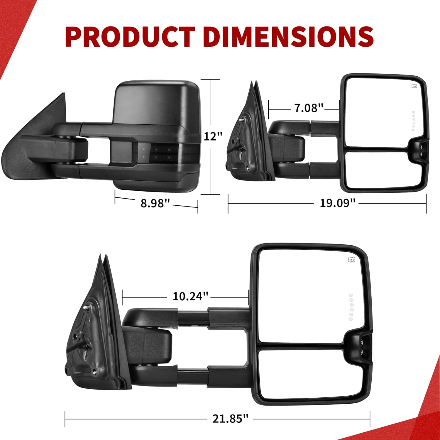 YITAMOTOR Tow Mirrors Compatible with 2014 2015 2016 2017 2018 Silverado Sierra 1500 2500HD 3500HD, Towing Mirrors Side Mirrors with LED Turn Signals Clearance Light Power Heated Folding Telescoping YITAMOTOR Tow Mirrors Compatible with 2014 2015 2016 2017 2018 Silverado Sierra 1500 2500HD 3500HD, Towing Mirrors Side Mirrors with LED Turn Signals Clearance Light Power Heated Folding Telescoping