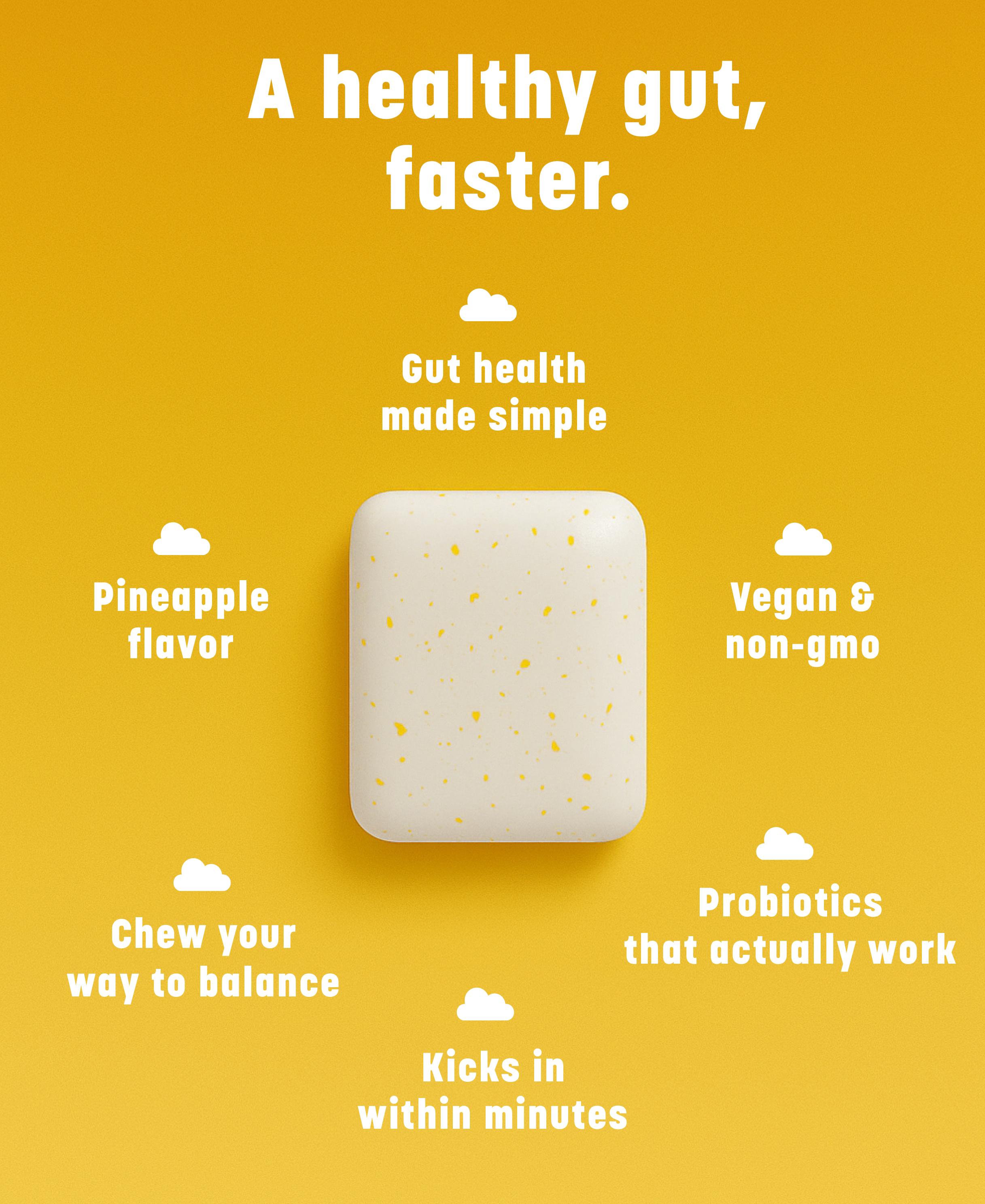 Clooudie California, Probiotic Chewing Gum, Pineapple Flavor, 30 Gum, Gut & Digestive Wellness Supports, Clinically Tested, Vegan, Non-GMO & Sugar-Free Clooudie California, Probiotic Chewing Gum, Pineapple Flavor, 30 Gum, Gut & Digestive Wellness Supports, Clinically Tested, Vegan, Non-GMO & Sugar-Free