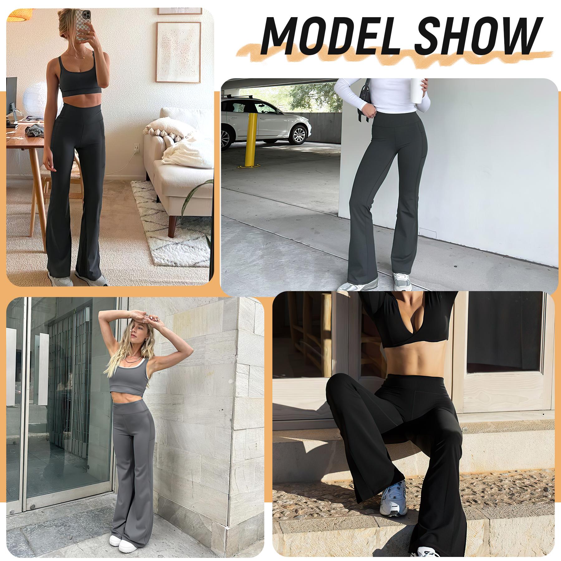 High Waist Flared Leggings 3-Piece Set - Butt Lifting Yoga Pants with Side Pockets, Stretchable Athletic Trousers for Women, Ideal for Gym, Dance & Daily Wear, Available in Two Curated Color Combo Options