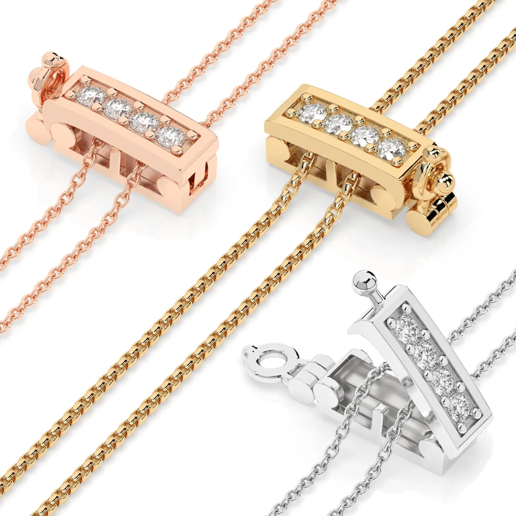 Infinity Clips Necklace Shortener for Thin Chains with Cubic Zirconia Accents Silver Gold Rose Gold Plated Brass Adjustable Lengths for Temporary Shortening & Layering of Necklace Chains