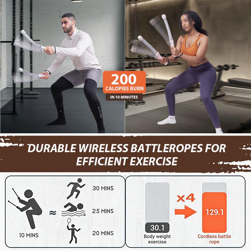 Nexpowx Cordless Battle Ropes for Home Gym - Cordless Training Rope Fitness Equipment for Men & Women, Weighted Workout Ropes for HIIT, No-Jump Full-Body Exercise, Ideal for Fitness Enthusiasts Workout Equipment Training Equipment & Festival Gift