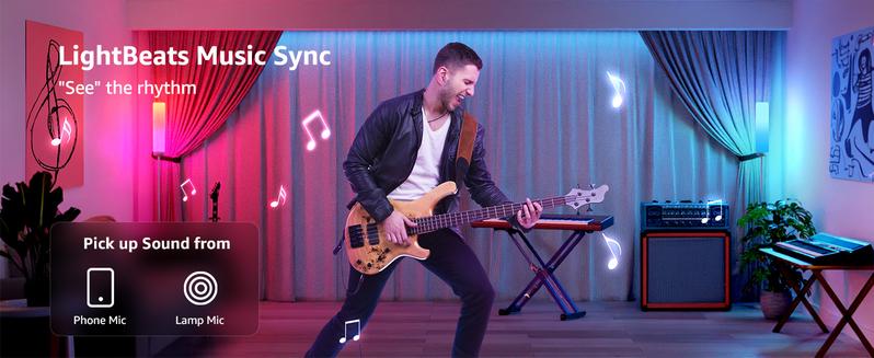 Lepro O1 AI Floor Lamp, 2300LM Smart Corner Lamp Smart LED Standing Lamp party light stick APP/WiFi Control, Alexa/Google Assistant Enabled, Modern Floor Lamp with Music Sync, DIY Mode, RGBCW &CCT, Lamps for Living Room, Bedroom, Office -B