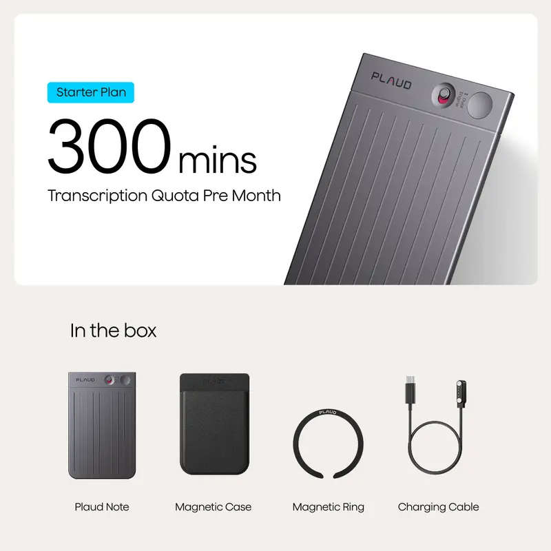 Product Introduction of Plaud Note Smart Voice Recorder - One-Press Recording & Playback, 0.117-Inch Slim, 64GB, Voice Changer Translator, Black MagSafe Case - Audio 7