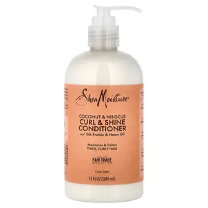 SheaMoisture Curl & Shine Conditioner, Coconut & Hibiscus, 13 fl oz (384 ml)