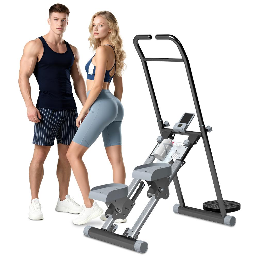 OVER SELF Stair Stepper with Handlebar for Full-Body Workout Compact Cardio Climber Exercise  for Home Gym Full Body Workout 220lbs Weight Capacity