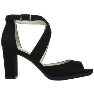 LifeStride Womens Allison Peep Toe Ankle Strap Pumps Dress Casual High Heel 3" & Up - Black