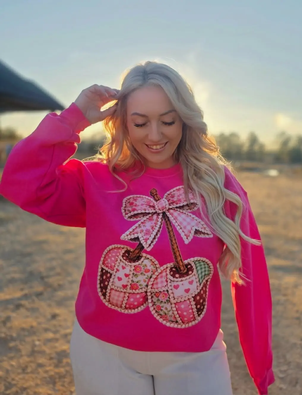 Patchwork Cherry Pullover