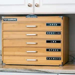Alpha QuickFind Wooden Index Cabinet with ABC Index for Easy Item Organization