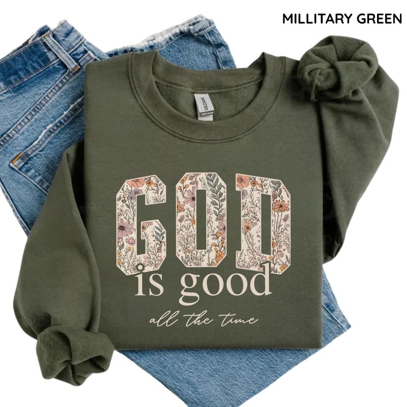 God Is Good Sweatshirt, Christian Quote Sweater, Bible Verse Crewneck, Religious Faith Top, Inspirational Christian Gift for Women