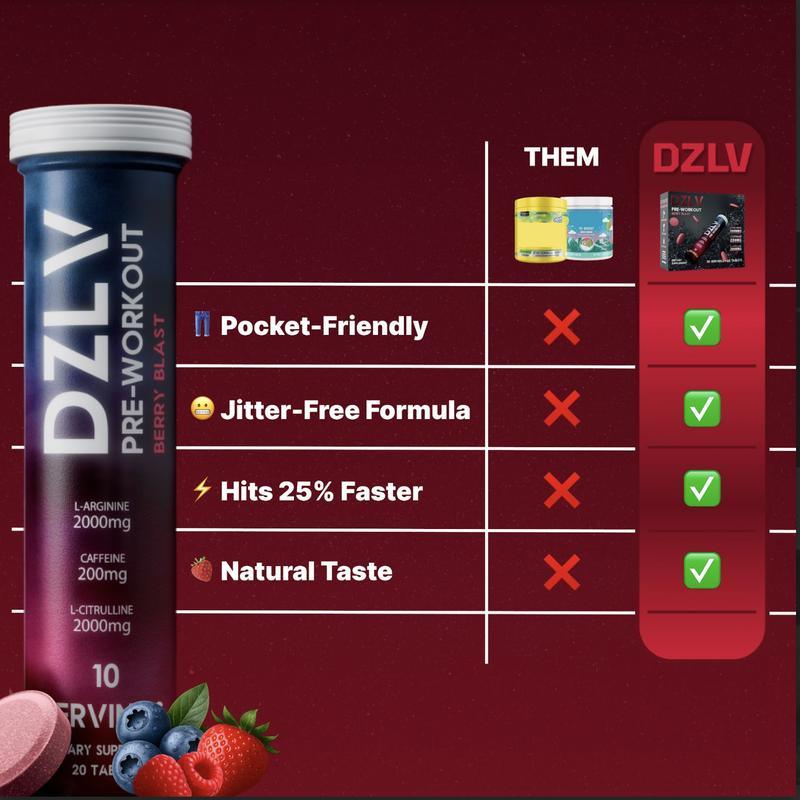DZLV - The Original Dissolvable Preworkout Tablet (30 Servings)