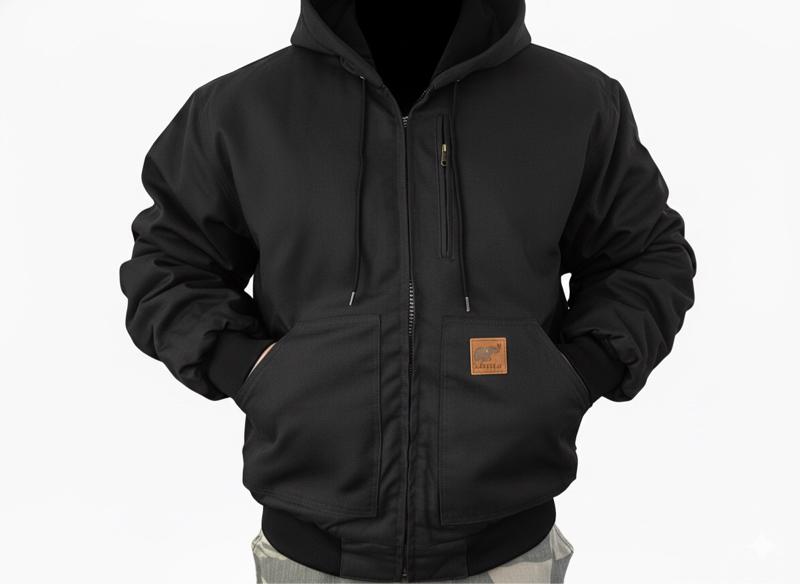 Men Winter Thermal Quilted Bomber Jacket Hard Work Sandstone Menswear Outdoor Stylish Pockets