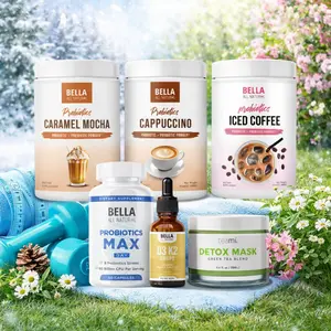 Bella All Natural Core Routine Probiotic Wellness Kit - Coffees, Capsule & Drop + FREE Detox Mask for a Balanced Routine