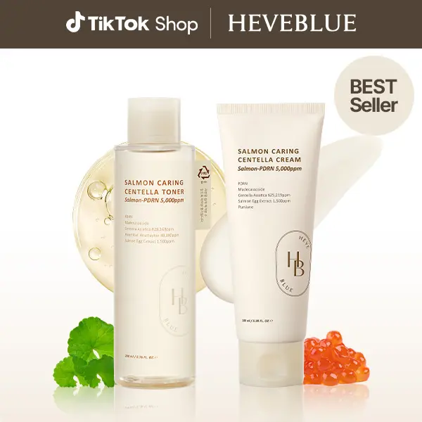 HEVEBLUE Salmon Caring Centella Toner & Cream Duo Set