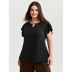 【Summer Turn-Up】【Essential】BlOOMCHIC Plus Size Layered Ruffled Arm-Friendly Sleeve Blouse [M-6X] 2026 Summer Pick for Mother's Day