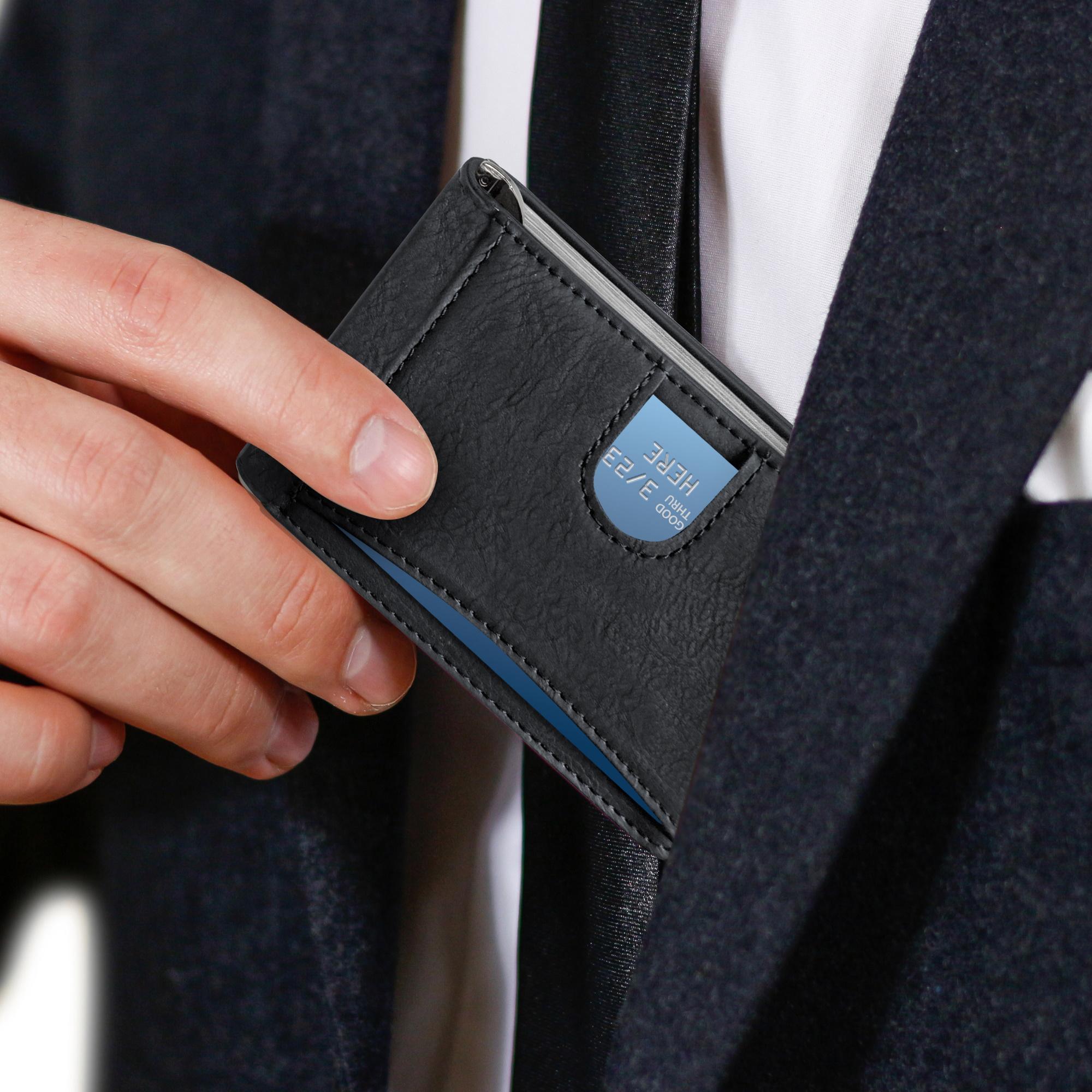 Ciana RFID Blocking Slim Bifold Leather Minimalist Front Pocket Wallets For Men with Money Clip rfid protection minimalist wallet