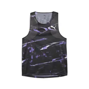 PUMA Mens Raceday Ultraspun Graphic Singlet Crew Neck Tank  Casual - Purple