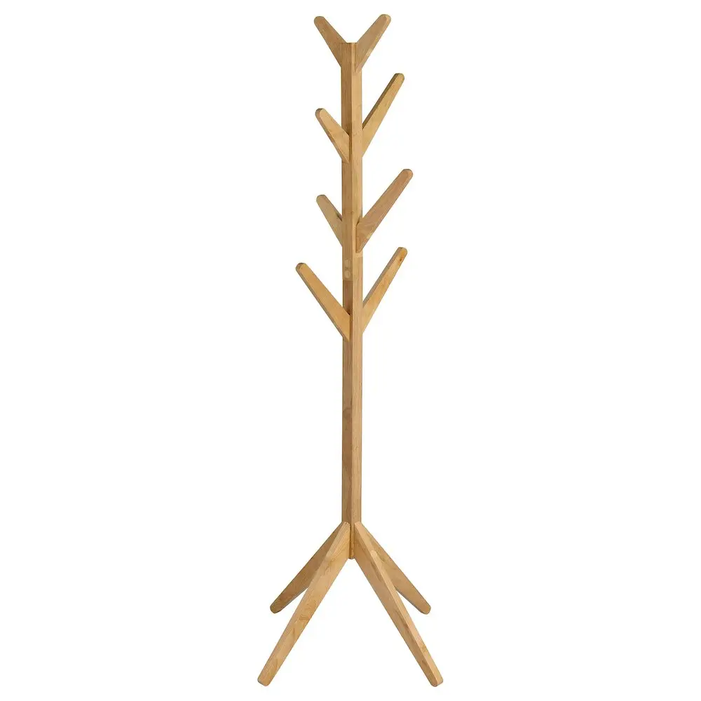 Margaret Sturdy Durable Minimalist Natural Oak Solid Wood Coat Rack - Space-Saving Hanging Tree-Like Indoor Furniture with Natural Grain Clothing Hanger