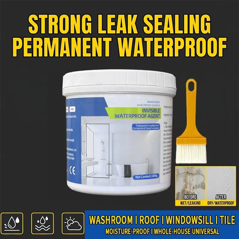 1000g Transparent Adhesive Waterproofing Glue - Cement Glue, Crack Repair, Invisible Liquid Sealant for Tiles, Window Sills, Cement Roofs, Cement Glue Waterproofers, Crack Repair Waterproofers