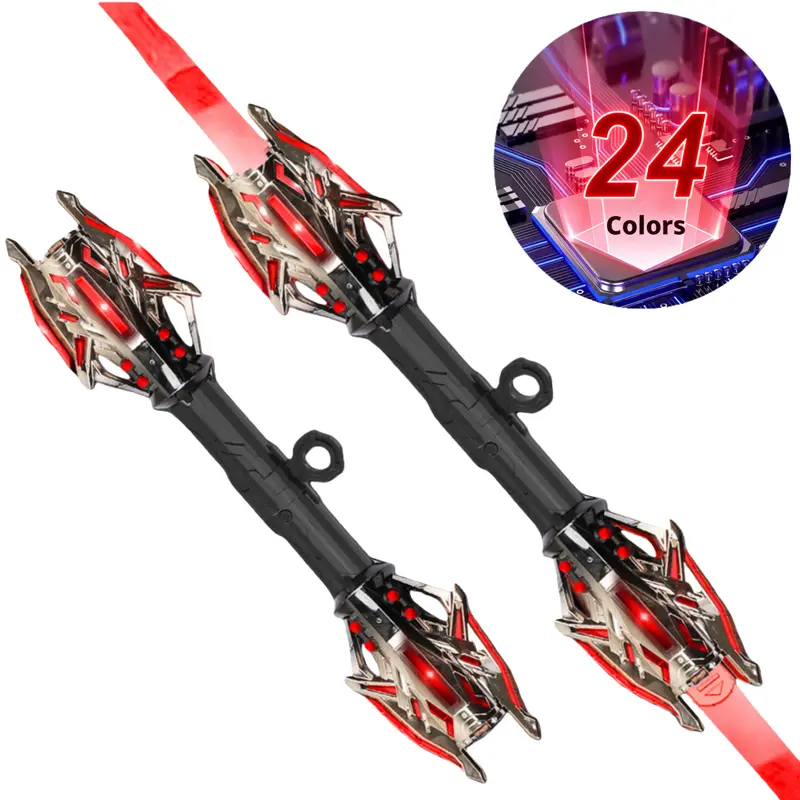 Retractable Double Sided Lightsaber - 24 LED Colors, Telescopic Handle, Galaxy Warrior Toy, Best Holiday Birthday Gift for Kids 2024