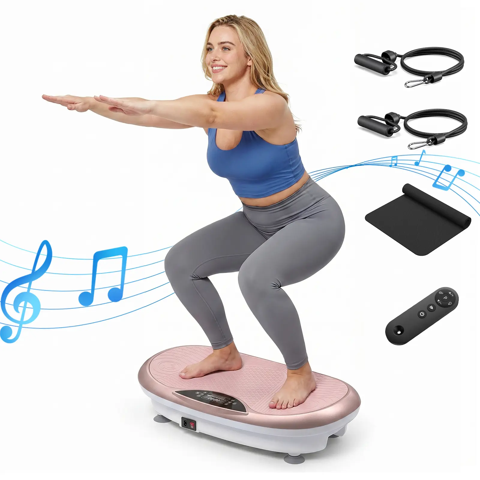 Merach 4D Vibration Plate,Full Body Lymphatic Drainage Exercise Machine, 440LBS Capacity with Triple Motors,Quiet Compact Easy Storage，for Office Workers Seniors Fitness Beginners BackToSchool