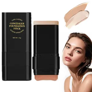 Dual-ended Eraser Foundation Stick 2-in-1 Concealer&Highlighter  Nose Shadow Fixer Concealer for Acne Marks Highlighting  Moisturizing & Lightweight Makeup Cosmetic ,Great Daily Gift
