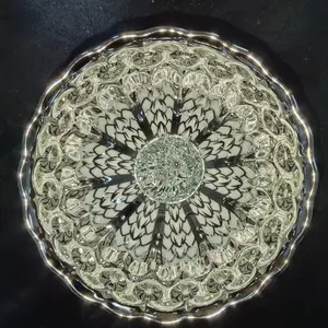 Silver Dragon Feather Starburst Artisan Porcelain Teacup