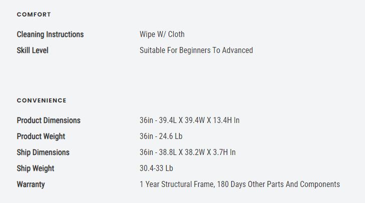 Sunny Health & Fitness Fitness Trampoline, Home Gym Workout Fitness, 36" or 40" Square Mini Rebounder, Adjustable Elastic, Quiet Indoor/Outdoor, Easy Assembly, 285 lbs Capacity