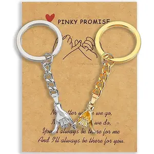 GleamJoy S 2pcs Pinky Promise Gift Matching Couple Gifts Valentines Day Gifts for Him Her Boyfriend Girlfriend Best Friend Matching Keychains for Couples Wife Husband Birthday Gifts