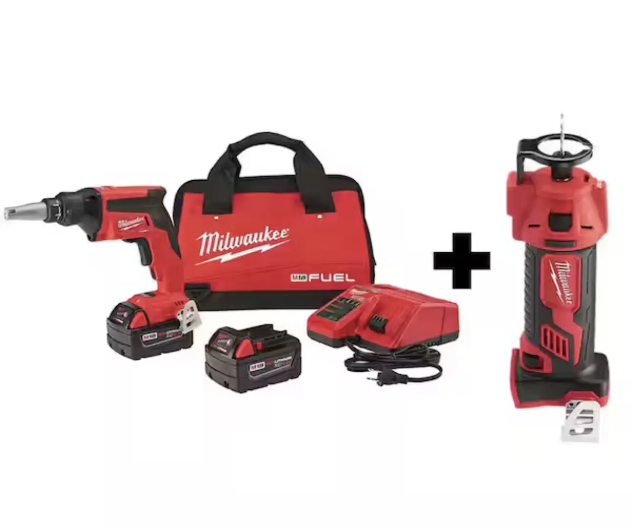M18 FUEL 18V Lithium-Ion Brushless Cordless Drywall Screw Gun XC Kit with M18 Cut Out Tool