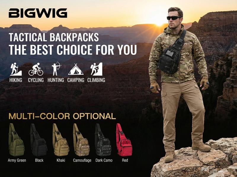 Tactical Compact EDC Shoulder Sling Bag for Men - Crossbody and Chest Pack for Travel, Camping, Trekking, Outdoor Sports - Adjustable Multifunction Durable TikTokShopJumpstartSale Tactical Compact EDC Shoulder Sling Bag for Men - Crossbody and Chest Pack for Travel, Camping, Trekking, Outdoor Sports - Adjustable Multifunction Durable TikTokShopJumpstartSale