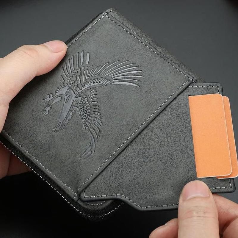 Men’s Vintage Eagle Embossed Bifold Wallet – Durable Short Wallet with Multiple Card Slots for Business, Work & Daily Use Men’s Vintage Eagle Embossed Bifold Wallet – Durable Short Wallet with Multiple Card Slots for Business, Work & Daily Use