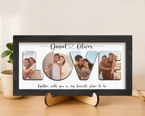 Personalized Couple Photo Frame, Valentine's Day Couple Photo Frame Gift, Photo Sign for Couple, Valentines Gift for Him, Gifts for Her, Gift for Boyfriend, Valentines Gift for Bf