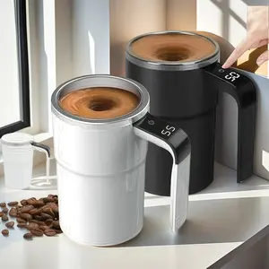 Automatic Magnetic Self Stirring Coffee Mug Rechargeable Stainless Steel Insulated Mixing Cup with Lid for Coffee Milk Tea Hot Chocolate and Protein Powder Christmas Gift