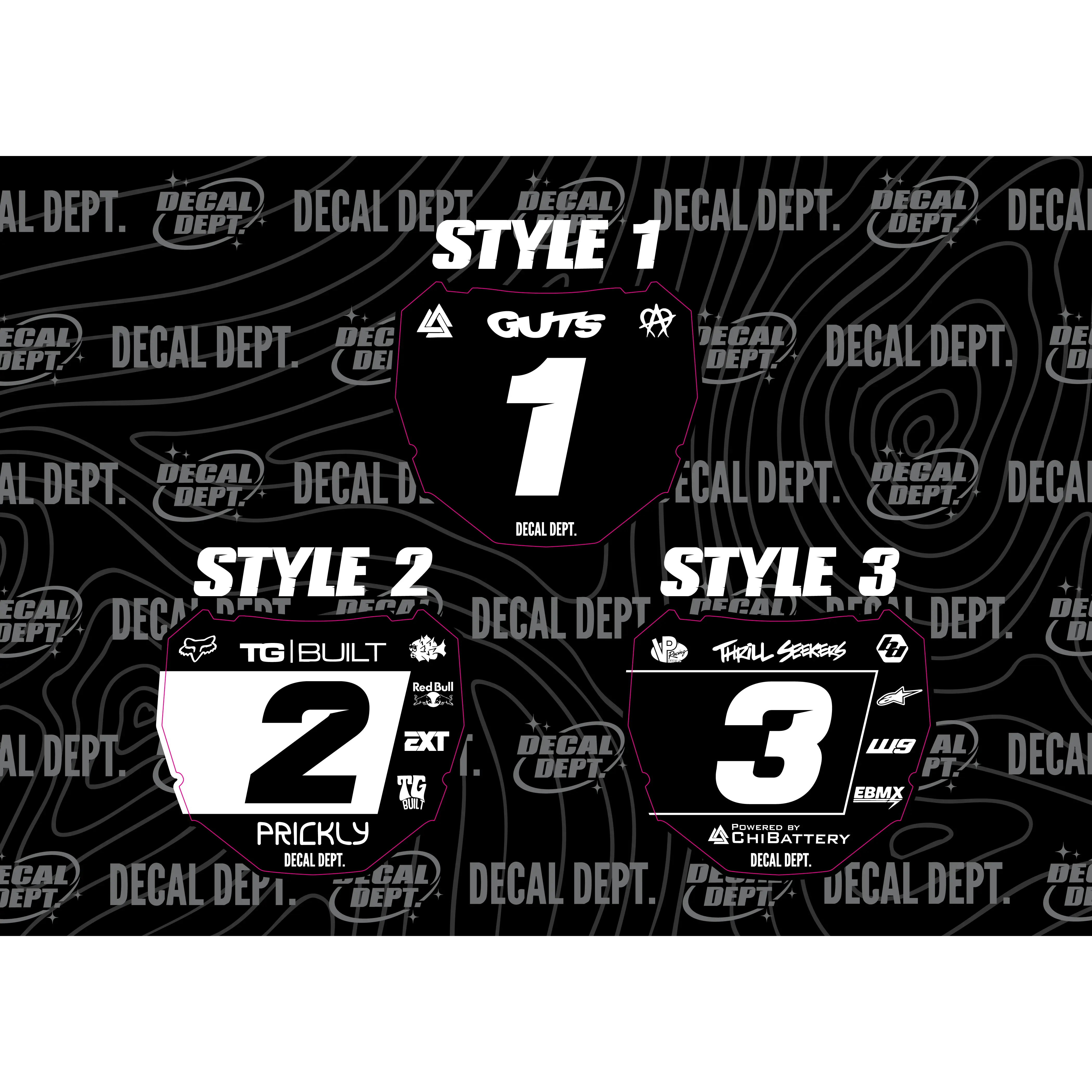 Pre-designed ODI Plate Decals - ADD NUMBER TO ORDER NOTE!