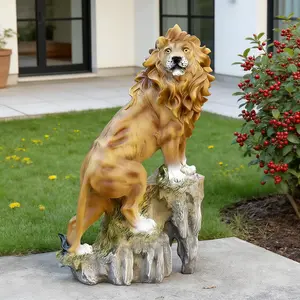 11.4-Inch Mountain Lion Figurine, Outdoor Lion Statue for Garden Decor, Ruler of The Jungle Sculpture, Ideal for Garden, Lawn, And Outdoor Decoration, Easter Ornament, Garden Accent, Festival Gift, Birthday Gift