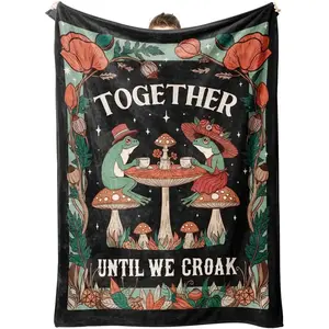 Soft Funny Throw Blanket Valentine's Day Gifts for Her Him, Wedding Anniversary Birthday Frog Blanket for Couples Boyfriend Girlfriend, Romantic I Love You Gift for Wife Husband, Couch Picnic Home Decor