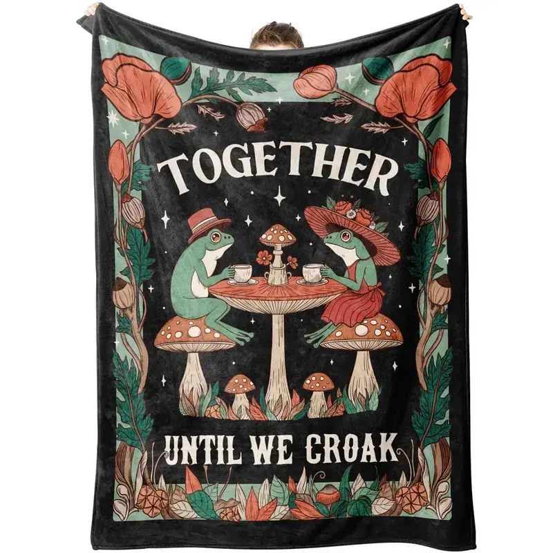 Soft Funny Throw Blanket Valentine's Day Gifts for Her Him, Wedding Anniversary Birthday Frog Blanket for Couples Boyfriend Girlfriend, Romantic I Love You Gift for Wife Husband, Couch Picnic Home Decor, Gifts for Girlfriend, Gf Gift