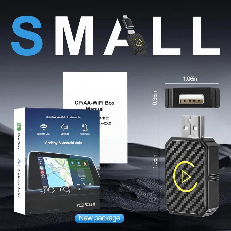 CarPlay Wireless CarPlay Adapter for Factory Wired Cars from 2016 Onwards 2-in-1 Wireless CarPlay & Android Auto Adapter Easier Connectivity Compatibility Stable Faster Automotive