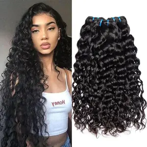 Msgem Hair 12A Brazilian Water Wave Bundles 100% Remy Hair Bundles 3 Pcs/Lot or 4 Pcs/Lot Water Wave Hair Bundles For Women 100G/Pcs Natural Black Color