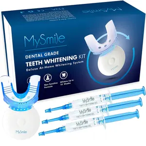 MySmile Teeth Whitening Gel Kit with 5LED Light Tray for Strong Tooth Bleaching Oral Care Aloe Remineralization Gel