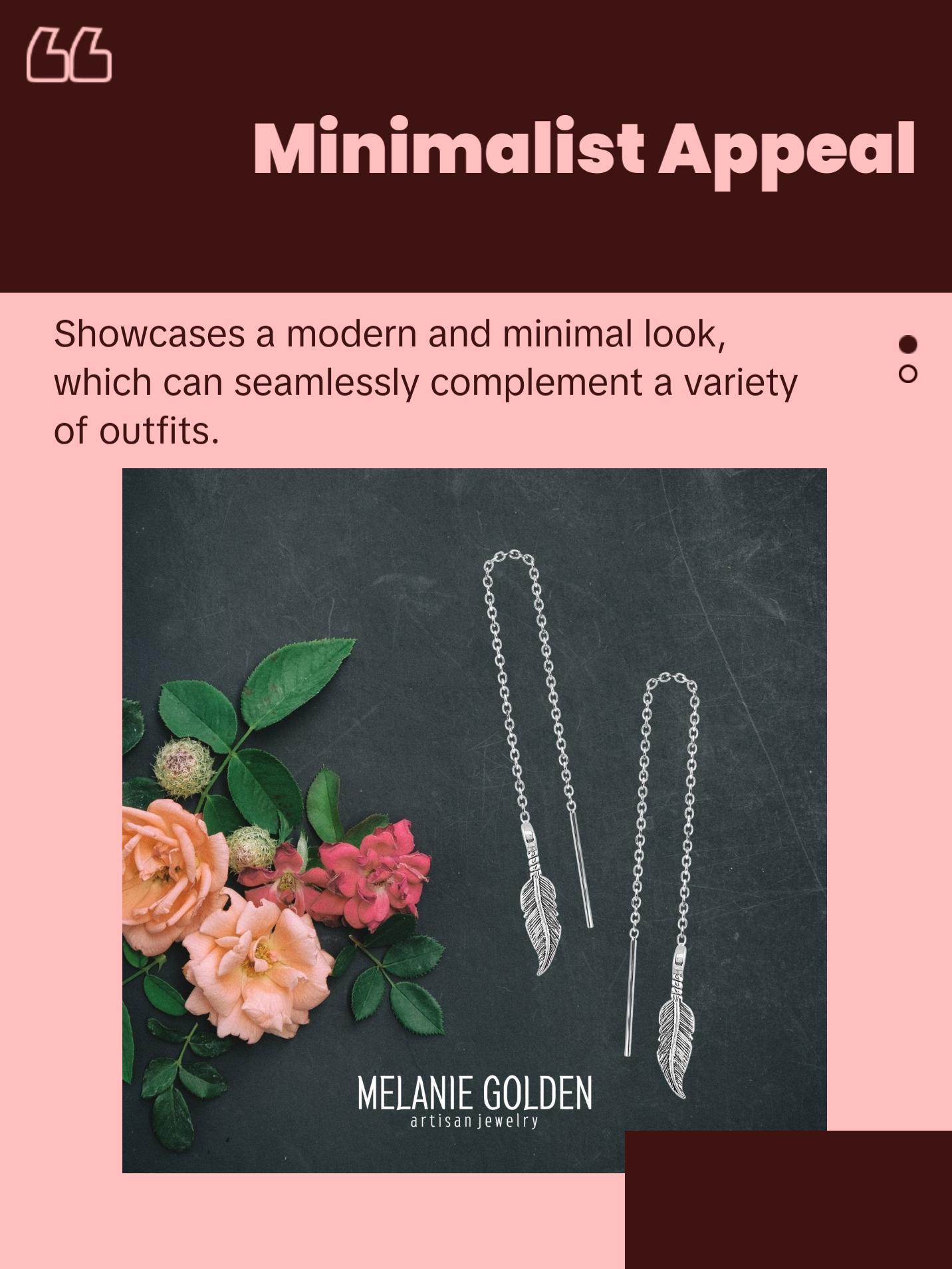 Feather Threader Chain Earrings