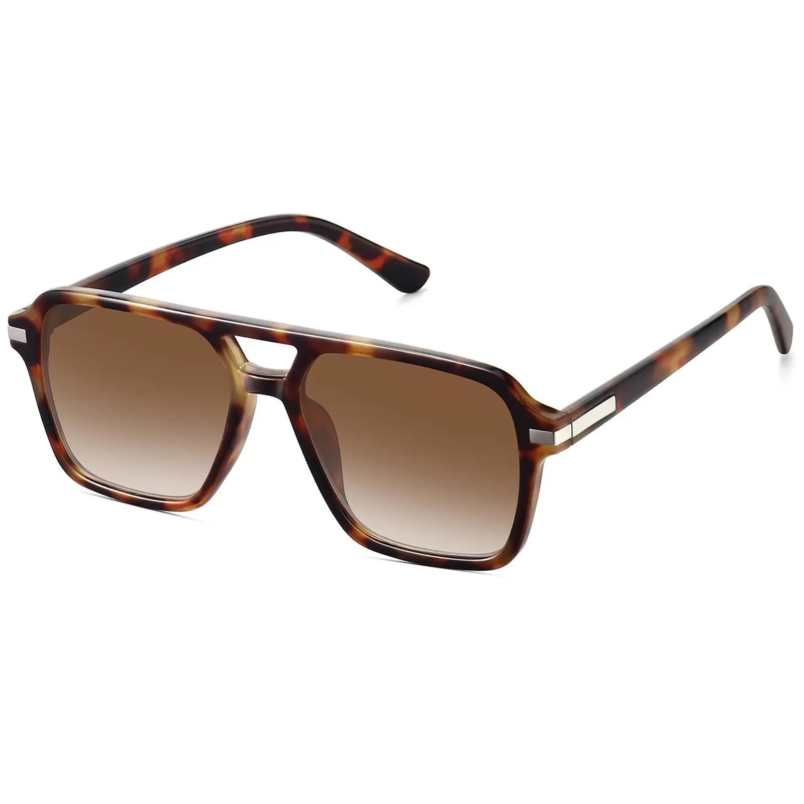 70s Vintage Square Aviator Sunglasses for Men and Women, High Quality Double Bridge Plastic Frame with UV Blocking Lenses, Uv Blocking Sunglasses, Sunglass Aviators