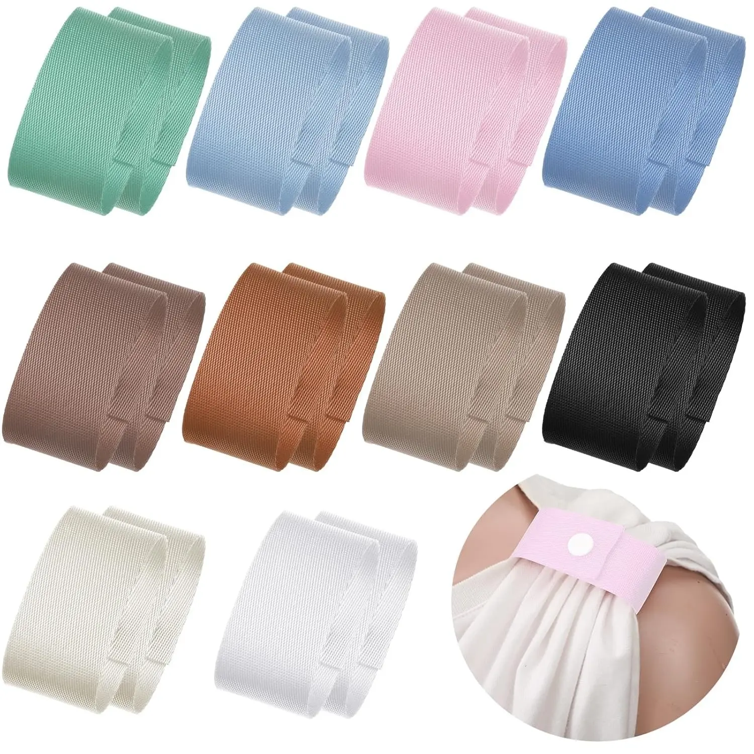 10 Pairs Softball Sleeve Holders Sports Shirt Sleeve Ties Jersey Clips T-Shirts Straps for Gymnastics Soccer Baseball(Novetly Color)(Gift)