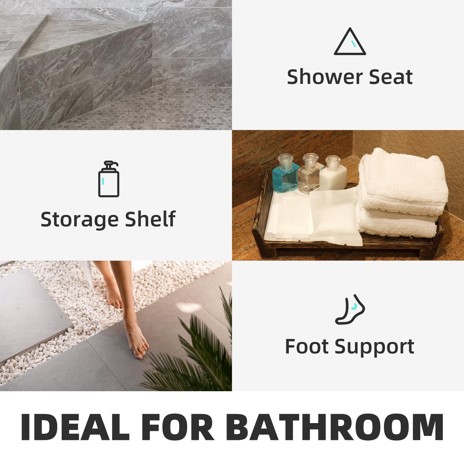 VEVOR Board Shower Bench Rectangle Bench Ready to Tile&Waterproof 38.2x11.4x20" Installation Resistance