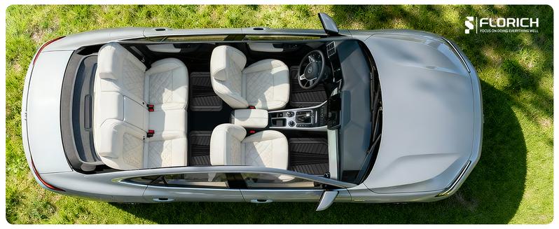 FLORICH Car Floor Mats, Heavy Duty Floor Mats for Cars, 4 Piece All-Weather Floor Mats with Anti-Slip Backing, Waterproof Universal Trim-to-Fit, Automotive Floor Mat for Cars SUV Trucks