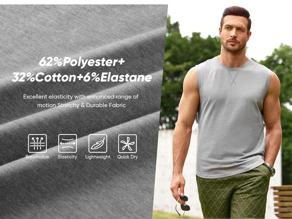 JMIERR Mens 3 Pack Cotton Tank Top Hipster Hip Hop Longline Crewneck Sleeveless Shirts