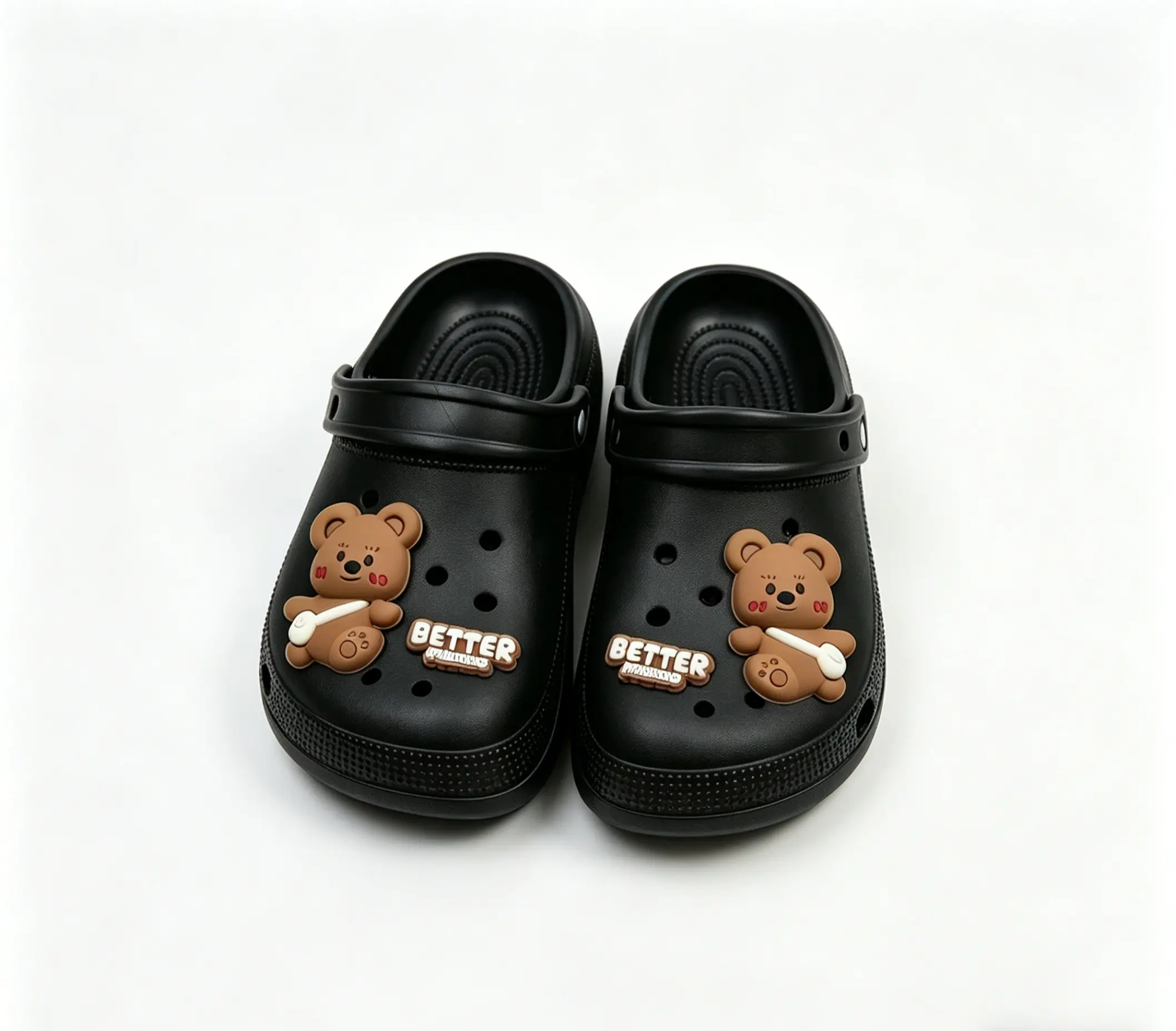 Women's EVA Casual Clogs - Cute Bear Animal Theme Slip-On Shoes, Anti-Skid Non-Slip Flat Round Toe, Lightweight Home Wear Bathroom Walking Shoe, Animal Theme Women's Clogs