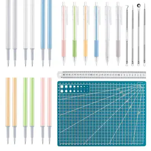 24Pack Art Cutting Tools Kit Including 6 Knife Pen Craft Cutting Tools with 12 Refills ,Double Sided Cutting Mat for DIY Art Work Cutting, Hobby, Scrapbooking, Stencil - Home Improvement.