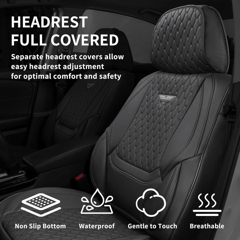 EKR Semi-Custom Seat Covers Napa Leather Waterproof & Stain-Resistant Car Seat Protectors Fits 99% of Sedans Including Toyota, Honda, Nissan, Ford, Chevrolet, Kia, Hyundai, etc. Multi-Color Interior Upgrade Easy Installation & Scratch-Resistant